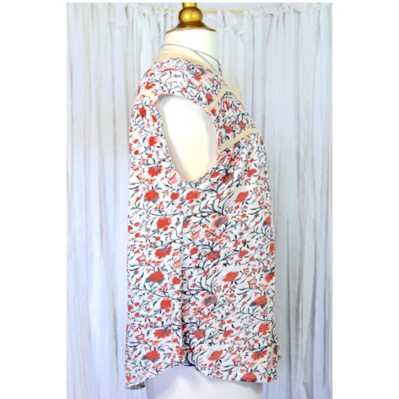 Lucky Brand Boho Floral Top Size Medium 8-10 - Picture 6 of 8